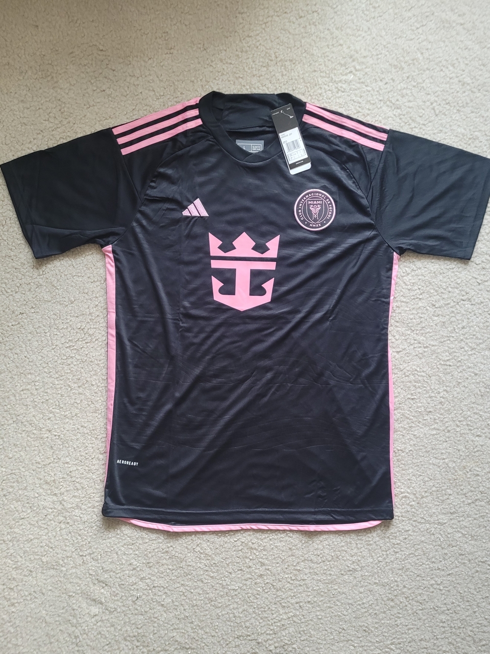 Adidas Inter Miami 23/24 Away Soccer Jersey Men L Slim Fit